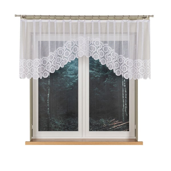 MALWINA - Firanka gotowa żakardowa z podcięciem na dole - 310x80 cm - biały 774836