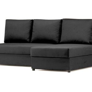 Mały narożnik 200cm z funkcją spania Paco czarny 144584 Mały narożnik 200cm z funkcją spania Paco czarny 144584