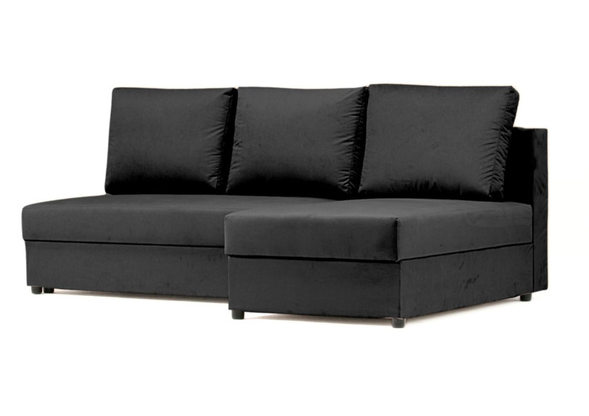 Mały narożnik 200cm z funkcją spania Paco czarny 144584
