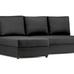 Mały narożnik 200cm z funkcją spania Paco czarny 144582