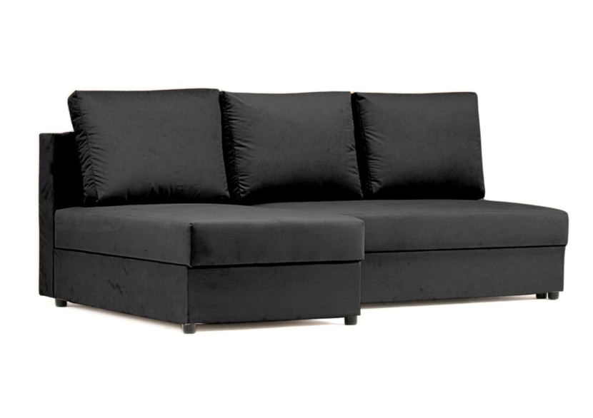 Mały narożnik 200cm z funkcją spania Paco czarny 144582