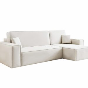 Mały narożnik do salonu rozkładany CARLS kremowy 750870 Mały narożnik do salonu rozkładany CARLS kremowy 750870