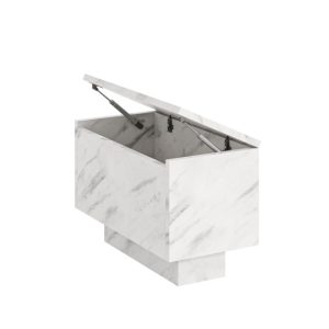 Mały stolik kawowy dekor biały marmur 30×60 MOON miejsce do przechowywania 260021 Mały stolik kawowy dekor biały marmur 30×60 MOON miejsce do przechowywania 260021