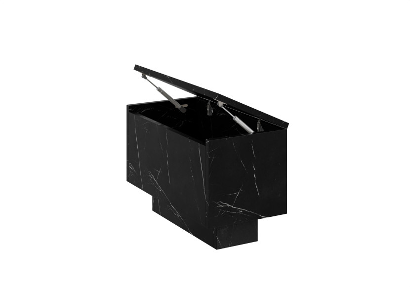 Mały stolik kawowy dekor czarny marmur 30x60 MOON miejsce do przechowywania 260015