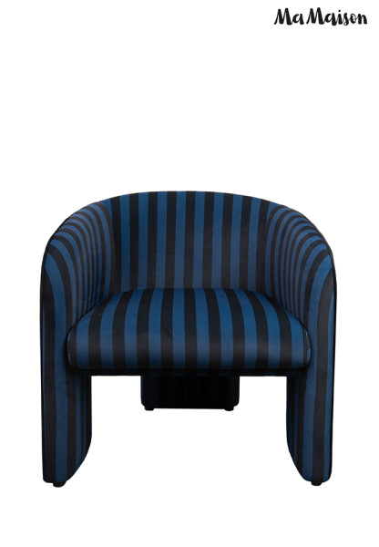 MaMaison fotel tapicerowany JOLIE niebieski czarny 1014352