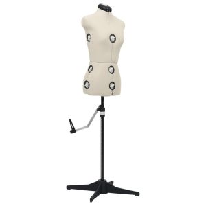 Manekin krawiecki Kremowy s Poliester vidaXL 468985 Manekin krawiecki Kremowy s Poliester vidaXL 468985