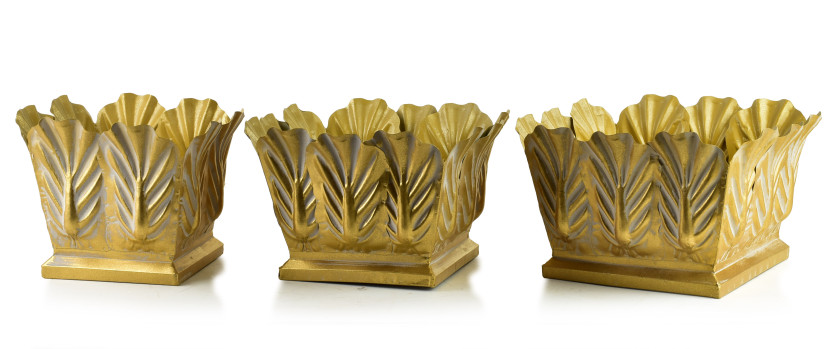 MARINA Komplet 3 osłonek dekoracyjnych gold 32x32x20/31x31x20/25x25x20cm 970022
