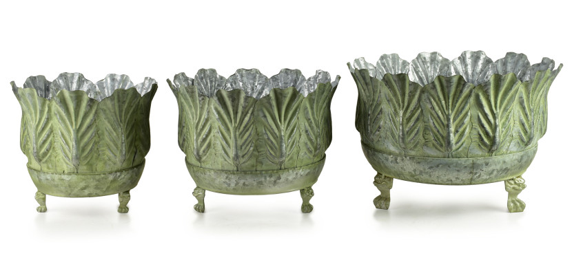 MARINA Komplet 3 osłonek dekoracyjnych green 41x41x28/34x34x27cm/28x28x26cm 970031