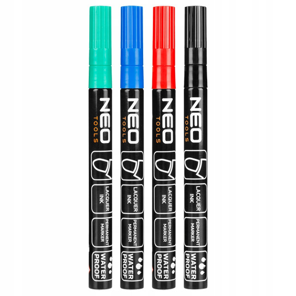 Marker budowlany 4 kolory permanentny wodoodporny 4szt. NEO 378509
