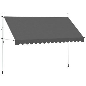 Markiza Balkonowa Tarasowa Ręcznie Zwijana Zadaszenie Antracyt 400 cm 948455 Markiza Balkonowa Tarasowa Ręcznie Zwijana Zadaszenie Antracyt 400 cm 948455