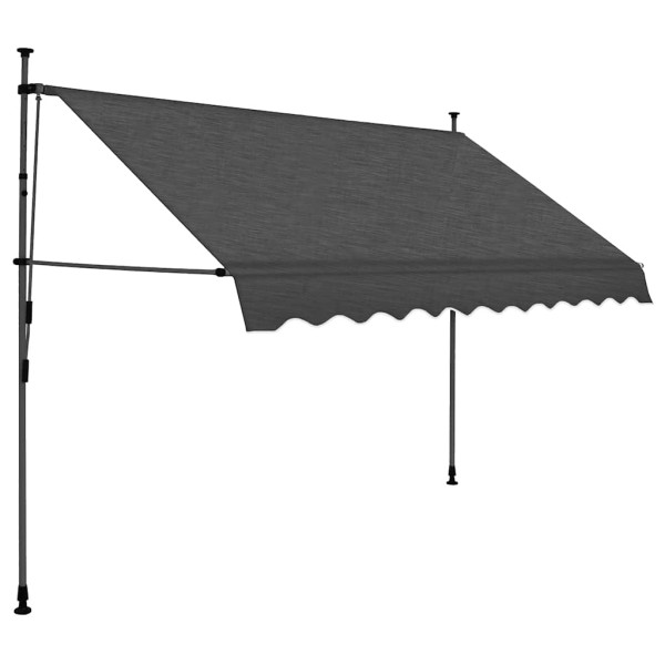 Markiza Balkonowa Tarasowa Ręcznie Zwijana Zadaszenie Antracyt LED 300 cm 935156