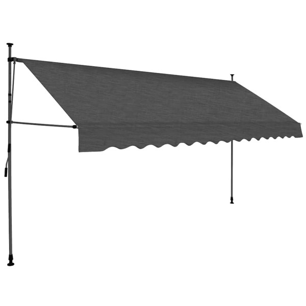 Markiza Balkonowa Tarasowa Ręcznie Zwijana Zadaszenie Antracyt LED 350 cm 935150