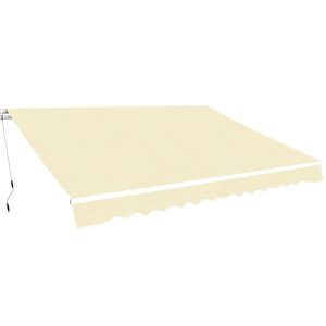 Markiza Balkonowa Tarasowa Ręcznie Zwijana Zadaszenie Kremowa 400 cm 948283 Markiza Balkonowa Tarasowa Ręcznie Zwijana Zadaszenie Kremowa 400 cm 948283