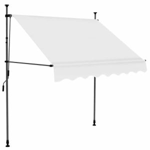 Markiza Balkonowa Tarasowa Ręcznie Zwijana Zadaszenie Kremowa LED 100 cm 935263 Markiza Balkonowa Tarasowa Ręcznie Zwijana Zadaszenie Kremowa LED 100 cm 935263