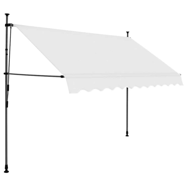 Markiza Balkonowa Tarasowa Ręcznie Zwijana Zadaszenie Kremowa LED 300 cm 935120