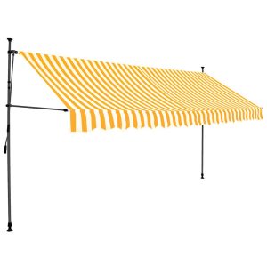 Markiza Balkonowa Tarasowa Ręcznie Zwijana Zadaszenie Ogrodowe LED 350 cm 935138 Markiza Balkonowa Tarasowa Ręcznie Zwijana Zadaszenie Ogrodowe LED 350 cm 935138