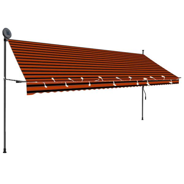 Markiza Balkonowa Tarasowa Ręcznie Zwijana Zadaszenie Ogrodowe LED 400 cm 935253