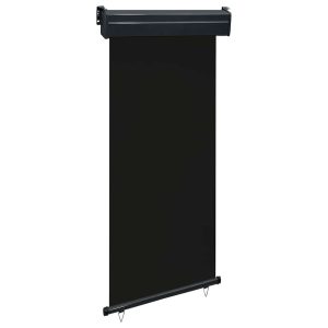 Markiza Boczna Balkonowa Zwijana Czarna Osłona Roleta 105×250 cm 935328 Markiza Boczna Balkonowa Zwijana Czarna Osłona Roleta 105×250 cm 935328