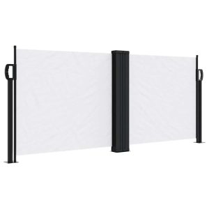 Markiza Boczna Tarasowa Balkonowa Biała Zwijana Ogrodowa 100×600 cm 934792