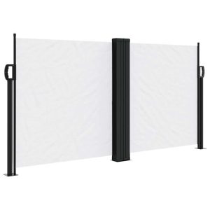 Markiza Boczna Tarasowa Balkonowa Biała Zwijana Ogrodowa 120×1000 cm 934730
