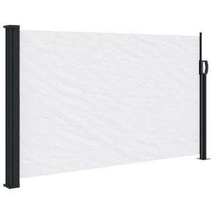 Markiza Boczna Tarasowa Balkonowa Biała Zwijana Ogrodowa 120×600 cm 947846 Markiza Boczna Tarasowa Balkonowa Biała Zwijana Ogrodowa 120×600 cm 947846