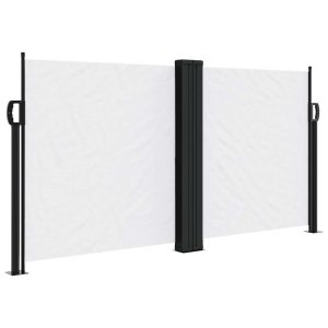 Markiza Boczna Tarasowa Balkonowa Biała Zwijana Ogrodowa 120×600 cm 947261 Markiza Boczna Tarasowa Balkonowa Biała Zwijana Ogrodowa 120×600 cm 947261