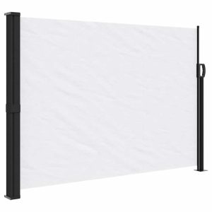 Markiza Boczna Tarasowa Balkonowa Biała Zwijana Ogrodowa 140×500 cm 947587 Markiza Boczna Tarasowa Balkonowa Biała Zwijana Ogrodowa 140×500 cm 947587