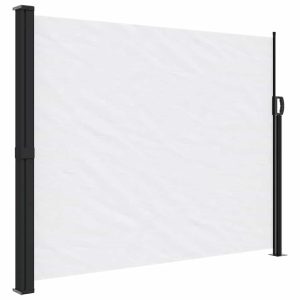Markiza Boczna Tarasowa Balkonowa Biała Zwijana Ogrodowa 170×300 cm 947329 Markiza Boczna Tarasowa Balkonowa Biała Zwijana Ogrodowa 170×300 cm 947329