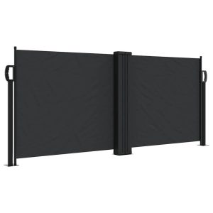 Markiza Boczna Tarasowa Balkonowa Czarna Zwijana Ogrodowa 100 x 1000 cm 947780 Markiza Boczna Tarasowa Balkonowa Czarna Zwijana Ogrodowa 100 x 1000 cm 947780