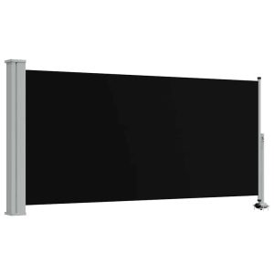 Markiza Boczna Tarasowa Balkonowa Czarna Zwijana Ogrodowa 120 x 300 cm 935184 Markiza Boczna Tarasowa Balkonowa Czarna Zwijana Ogrodowa 120 x 300 cm 935184