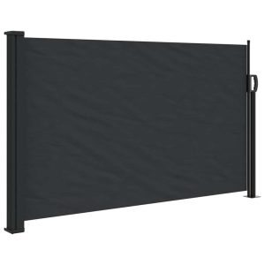 Markiza Boczna Tarasowa Balkonowa Czarna Zwijana Ogrodowa 120 x 600 cm 934766 Markiza Boczna Tarasowa Balkonowa Czarna Zwijana Ogrodowa 120 x 600 cm 934766