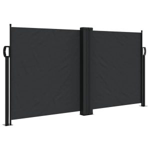 Markiza Boczna Tarasowa Balkonowa Czarna Zwijana Ogrodowa 120 x 600 cm 934746 Markiza Boczna Tarasowa Balkonowa Czarna Zwijana Ogrodowa 120 x 600 cm 934746