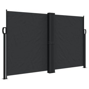 Markiza Boczna Tarasowa Balkonowa Czarna Zwijana Ogrodowa 140 x 1000 cm 947395 Markiza Boczna Tarasowa Balkonowa Czarna Zwijana Ogrodowa 140 x 1000 cm 947395