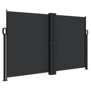 Markiza Boczna Tarasowa Balkonowa Czarna Zwijana Ogrodowa 140 x 600 cm 947339 Markiza Boczna Tarasowa Balkonowa Czarna Zwijana Ogrodowa 140 x 600 cm 947339