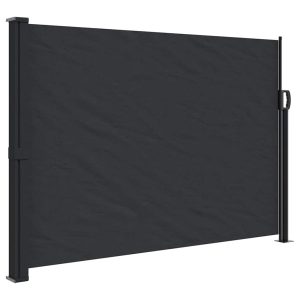 Markiza Boczna Tarasowa Balkonowa Czarna Zwijana Ogrodowa 140 x 600 cm 947478 Markiza Boczna Tarasowa Balkonowa Czarna Zwijana Ogrodowa 140 x 600 cm 947478
