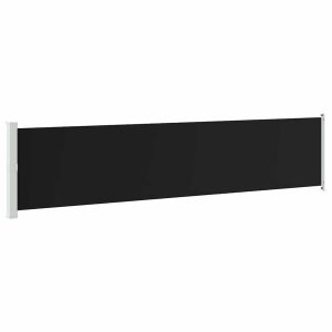 Markiza Boczna Tarasowa Balkonowa Czarna Zwijana Ogrodowa 140 x 600 cm 934755 Markiza Boczna Tarasowa Balkonowa Czarna Zwijana Ogrodowa 140 x 600 cm 934755