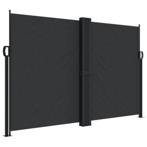 Markiza Boczna Tarasowa Balkonowa Czarna Zwijana Ogrodowa 160 x 600 cm 947760 Markiza Boczna Tarasowa Balkonowa Czarna Zwijana Ogrodowa 160 x 600 cm 947760