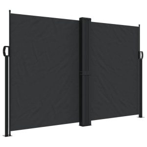 Markiza Boczna Tarasowa Balkonowa Czarna Zwijana Ogrodowa 160×1000 cm 947632 Markiza Boczna Tarasowa Balkonowa Czarna Zwijana Ogrodowa 160×1000 cm 947632