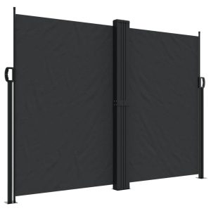 Markiza Boczna Tarasowa Balkonowa Czarna Zwijana Ogrodowa 180 x 1000 cm 947529 Markiza Boczna Tarasowa Balkonowa Czarna Zwijana Ogrodowa 180 x 1000 cm 947529