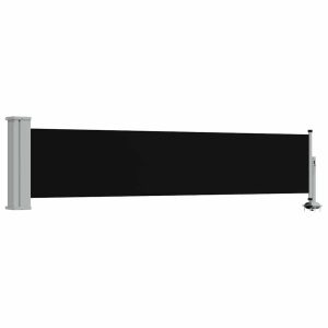 Markiza Boczna Tarasowa Balkonowa Czarna Zwijana Ogrodowa 60 x 300 cm 935165 Markiza Boczna Tarasowa Balkonowa Czarna Zwijana Ogrodowa 60 x 300 cm 935165
