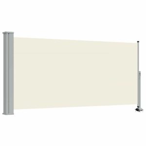 Markiza Boczna Tarasowa Balkonowa Kremowa Zwijana Ogrodowa 120 x 300 cm 935297 Markiza Boczna Tarasowa Balkonowa Kremowa Zwijana Ogrodowa 120 x 300 cm 935297