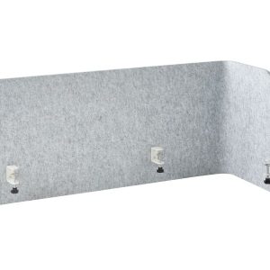 Narożna przegroda biurkowa z zaciskami 120 x 60 x 50 cm jasnoszara 902153 Narożna przegroda biurkowa z zaciskami 120 x 60 x 50 cm jasnoszara 902153