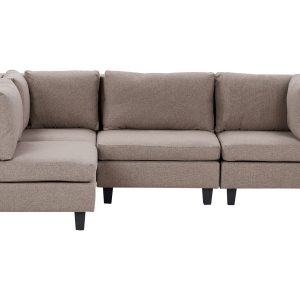 Narożna sofa modułowa tapicerowana 4-osobowa brązowa 385025 Narożna sofa modułowa tapicerowana 4-osobowa brązowa 385025
