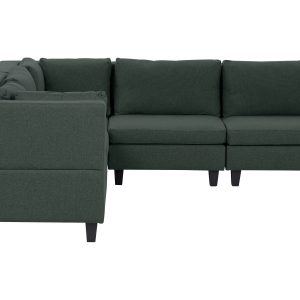 Narożna sofa modułowa tapicerowana 5-osobowa ciemnozielona 304466 Narożna sofa modułowa tapicerowana 5-osobowa ciemnozielona 304466