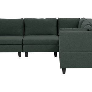 Narożna sofa modułowa tapicerowana 5-osobowa ciemnozielona 304448 Narożna sofa modułowa tapicerowana 5-osobowa ciemnozielona 304448