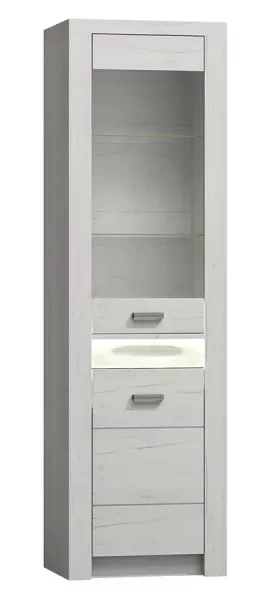 Narożna witryna w kolorze kraft biały - Sarreon 602306