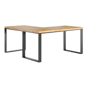 Narożne biurko loftowe z dębowym blatem 180×70 cm 313484 Narożne biurko loftowe z dębowym blatem 180×70 cm 313484