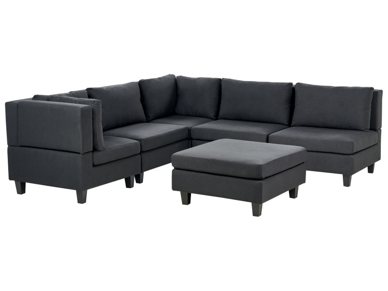 Narożnik 5-osobowy prawostronny modułowy czarny 304560