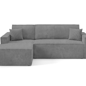 Narożnik Argos L z pojemnikiem Poso 60 sztruks szary lewy 655958 Narożnik Argos L z pojemnikiem Poso 60 sztruks szary lewy 655958