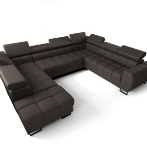Narożnik Aspen Max I 265X350X225 funkcja spania i pojemniki skóra naturalna 351456